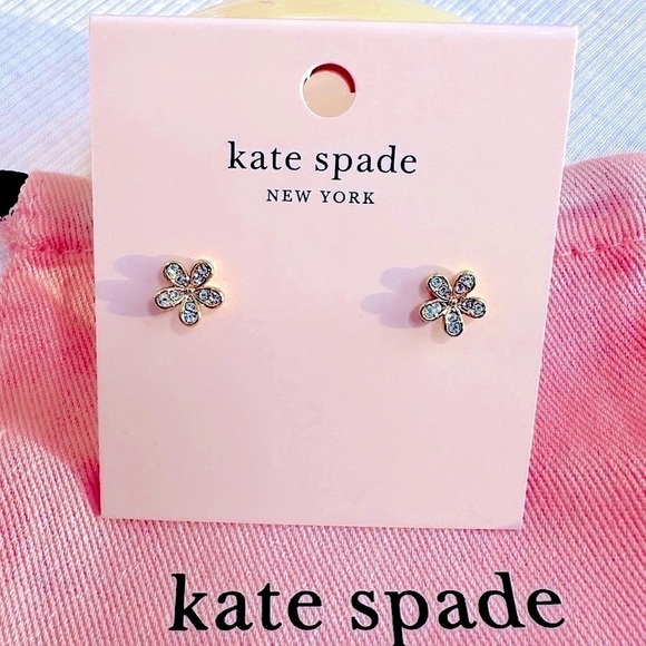NWT Kate Spade Gleaming Gardenia Aqua Marine Earrings - Picture 2 of 12